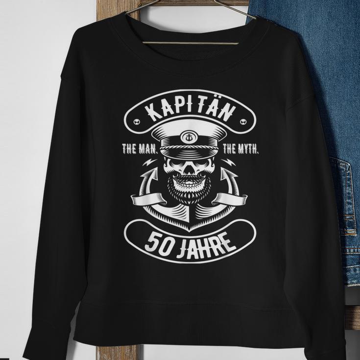 Herren 50 Geburtstag Mann Geschenk Lustig Captain Kapitän Sweatshirt Geschenke für alte Frauen