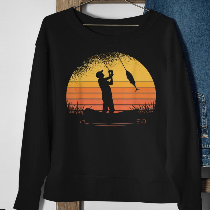Herren Angler Sonnenuntergang Fischer Angel Sweatshirt Geschenke für alte Frauen