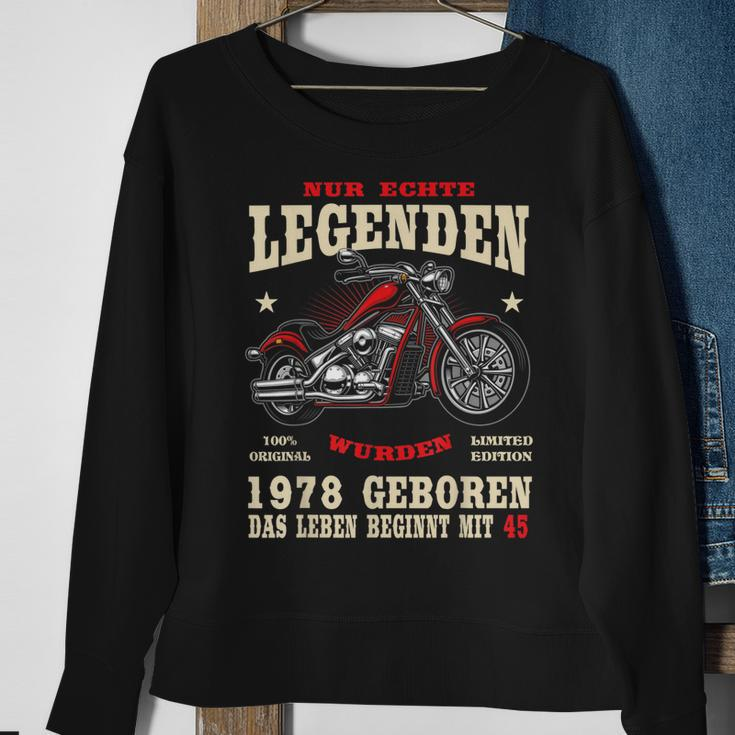 Herren Biker Sweatshirt 45. Geburtstag Mann Motorrad Chopper 1978 Geschenke für alte Frauen