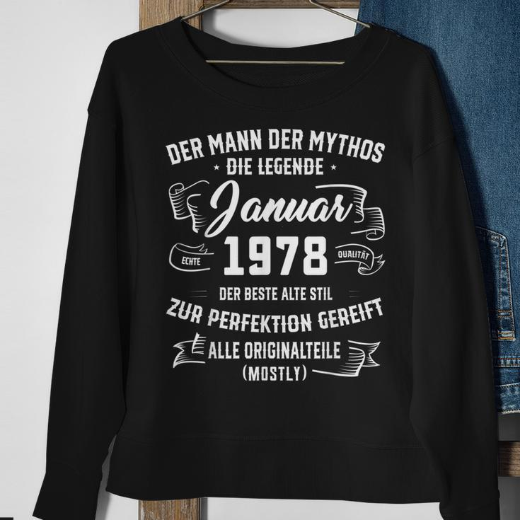 Herren Der Mann Mythos Die Legend Januar 1978 45 Geburtstag Sweatshirt Geschenke für alte Frauen