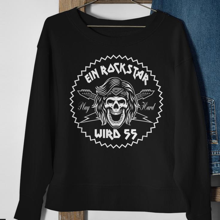 Herren Sweatshirt 55. Geburtstag Heavy Metal Rockstar mit Gitarrenmotiv Geschenke für alte Frauen