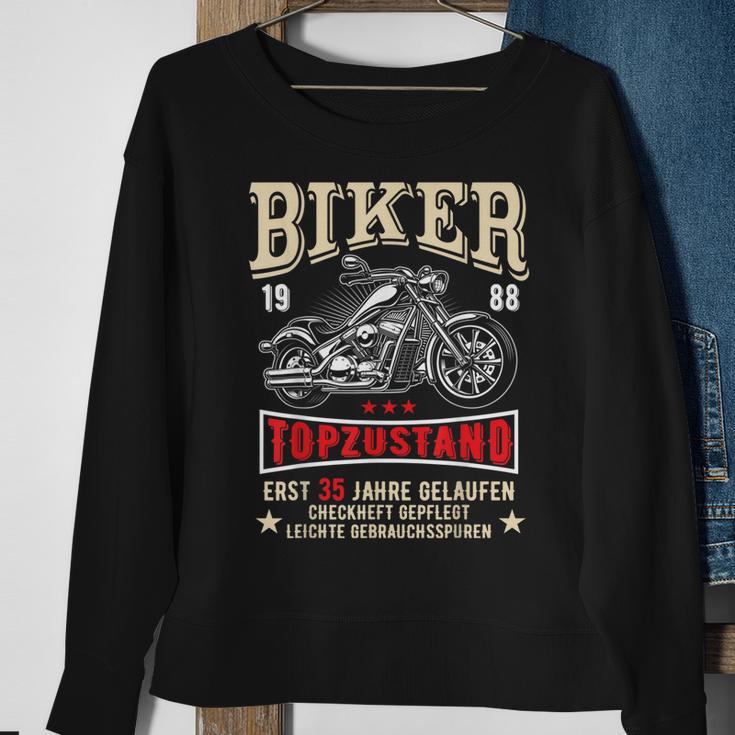 Herren Sweatshirt zum 35. Geburtstag, Motorrad 1988 V2 Design, Lustiges Biker Motiv Geschenke für alte Frauen