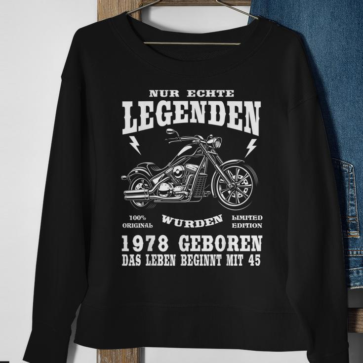 Herren Sweatshirt zum 45. Geburtstag, Biker-Motiv mit Chopper 1978 Geschenke für alte Frauen