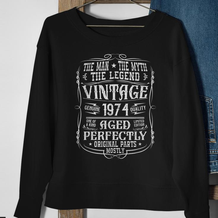 Herren Sweatshirt zum 49. Geburtstag Mann Mythos Legende 1974 Vintage Geschenke für alte Frauen