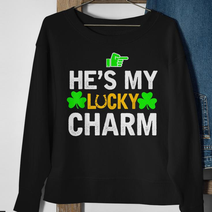 Hes My Lucky Charm Matching St Patricks Day Couple Gifts Sweatshirt Gifts for Old Women