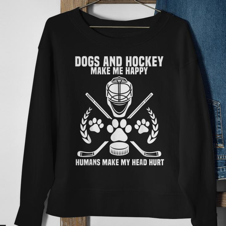 Hockey Makes Me Ice Hockey Happy Player Gift Penalty Box Sweatshirt Gifts for Old Women