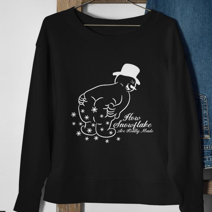 How Snowflakes Are Really Made Funny Snowman Shirt Funny Christmas V2 Sweatshirt Gifts for Old Women