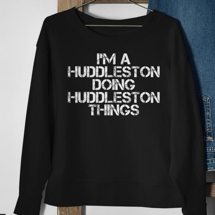Huddleston Funny Surname Family Tree Birthday Reunion Gift Sweatshirt Gifts for Old Women