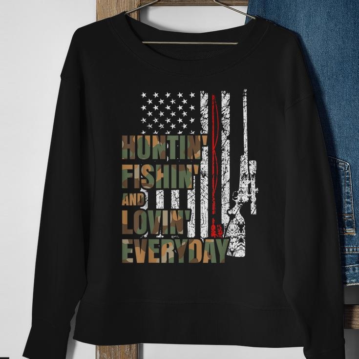 Hunting Fishing Loving Everyday American Deer Hunter Patriot Sweatshirt Gifts for Old Women