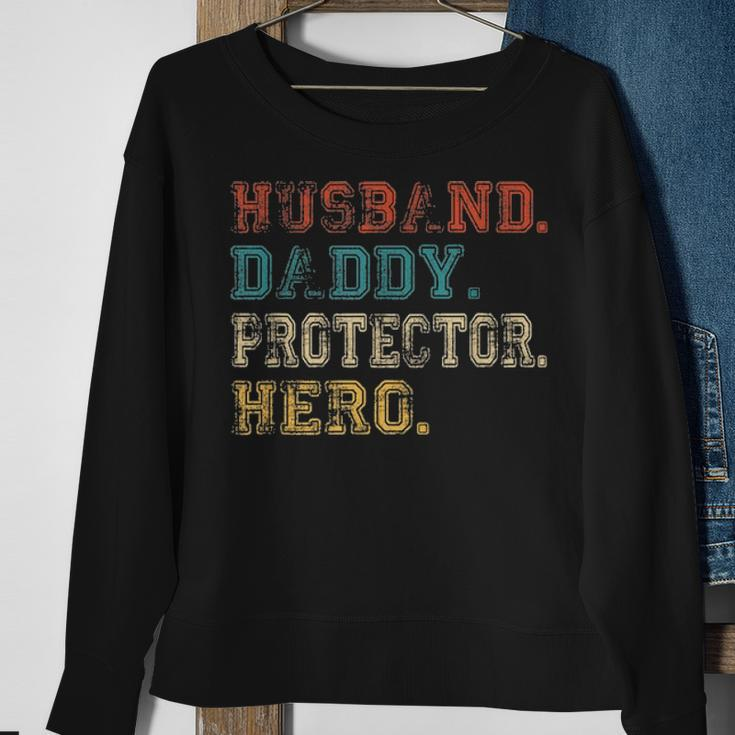 Husband Daddy Protector Hero Fathers Day Gift Dad Son V2 Sweatshirt Gifts for Old Women