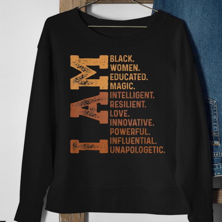 I Am Black Woman Educated Melanin Pride Black History Month Sweatshirt Gifts for Old Women