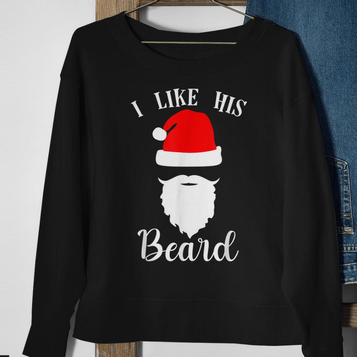 I Like His Beard I Like Her Butt Matching Couples Christmas Men Women Sweatshirt Graphic Print Unisex Gifts for Old Women