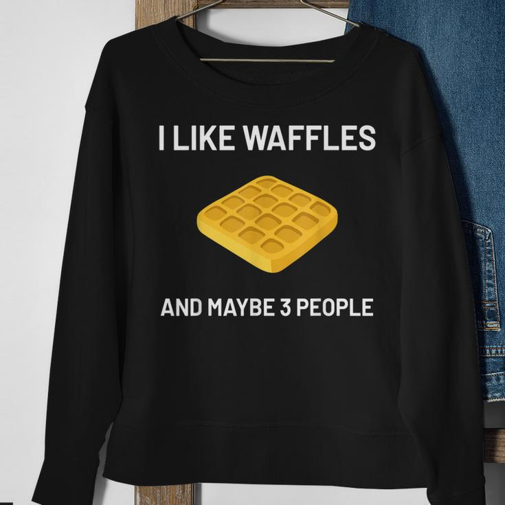 I Like Waffles Funny Belgian Waffles Lover Gift V3 Men Women Sweatshirt Graphic Print Unisex Gifts for Old Women