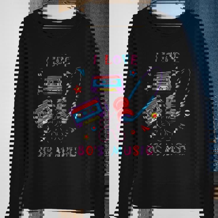 I Love 80S Music Eighties 1980 80S Retro Cassette Tape Sweatshirt Gifts for Old Women