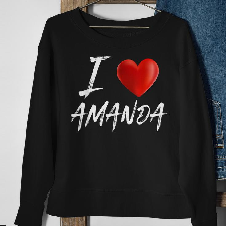 I Love Heart Amanda Family NameSweatshirt Gifts for Old Women