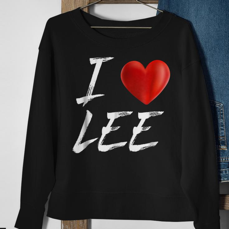 I Love Heart Lee Family NameSweatshirt Gifts for Old Women