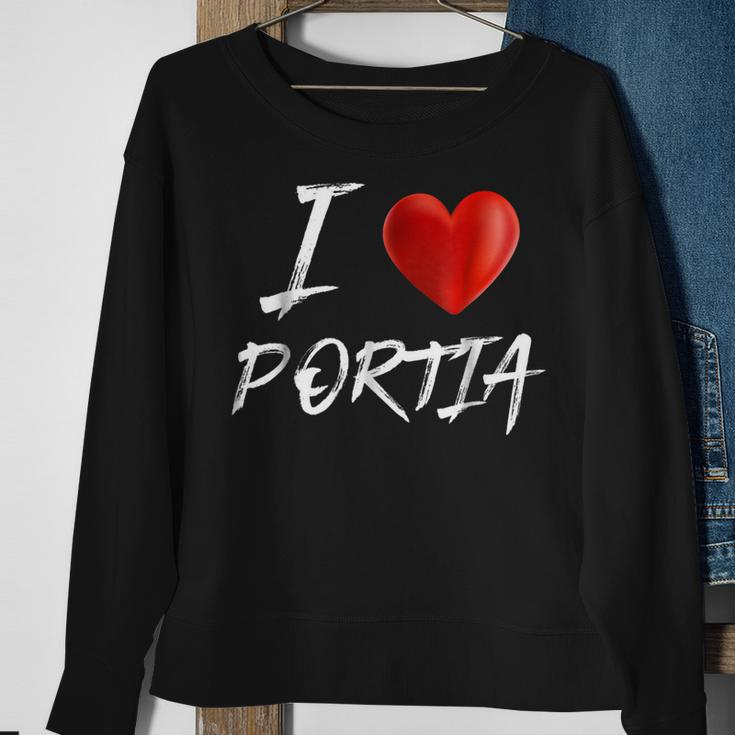 I Love Heart Portia Family NameSweatshirt Gifts for Old Women