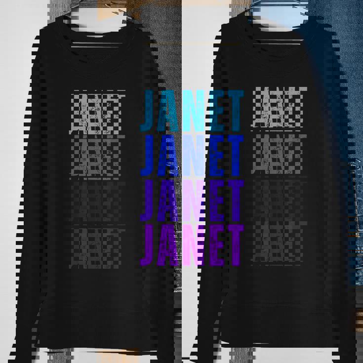 I Love Janet Pattern First Name Janet Sweatshirt Gifts for Old Women