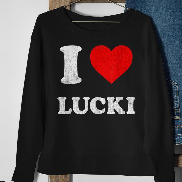 I Love Lucki Sweatshirt Gifts for Old Women