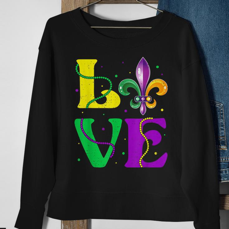 I Love Mardi Gras Fleur De Lis Fat Tuesday Carnival Festival Sweatshirt Gifts for Old Women