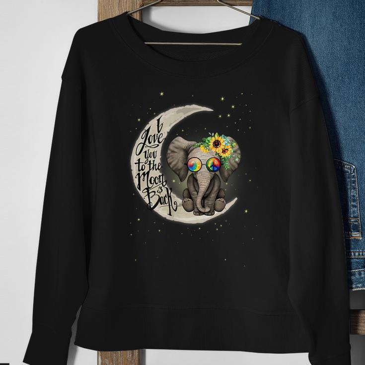 I Love You To The Moon And Back Elephant Moon Back  Sweatshirt Gifts for Old Women