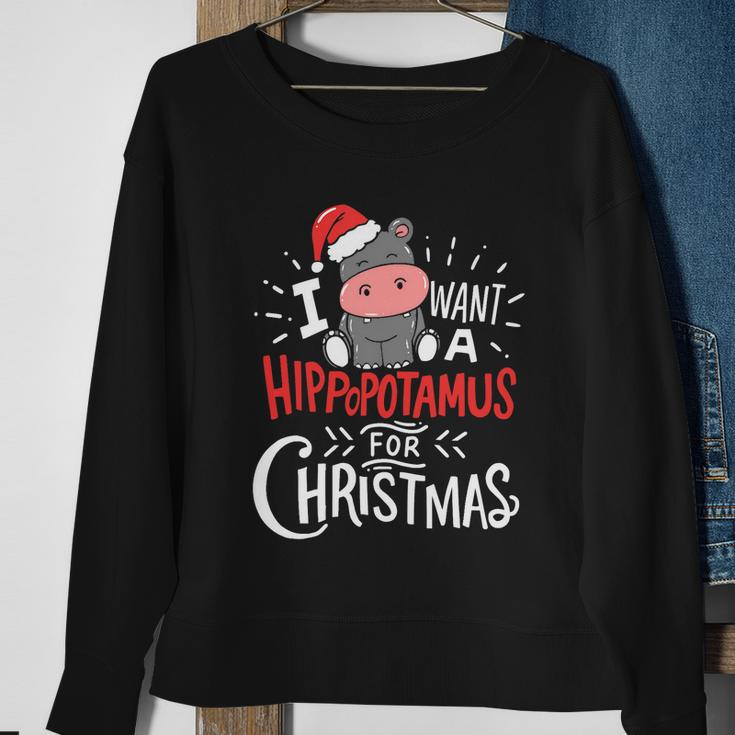 I Want A Hippopotamus For Christmas Xmas Hippo Tshirt Sweatshirt Gifts for Old Women
