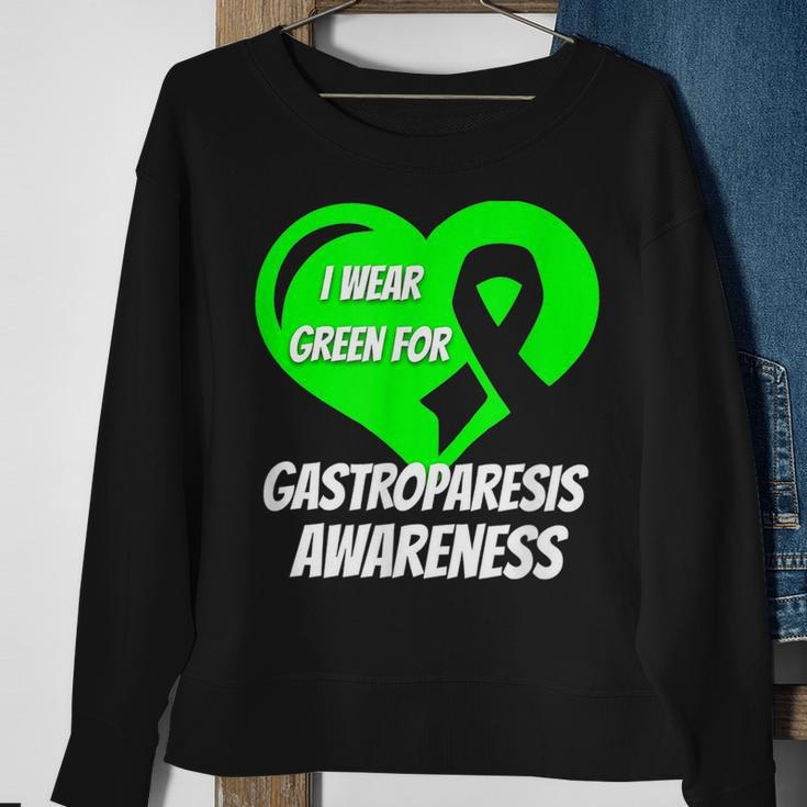 I Wear Green For Gastroparesis Awareness Mom Dad Men Women Sweatshirt Graphic Print Unisex Gifts for Old Women