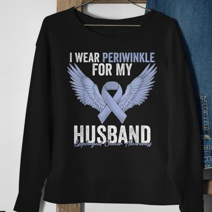 I Wear Periwinkle For My Husband Esophageal Cancer Awareness Sweatshirt Gifts for Old Women