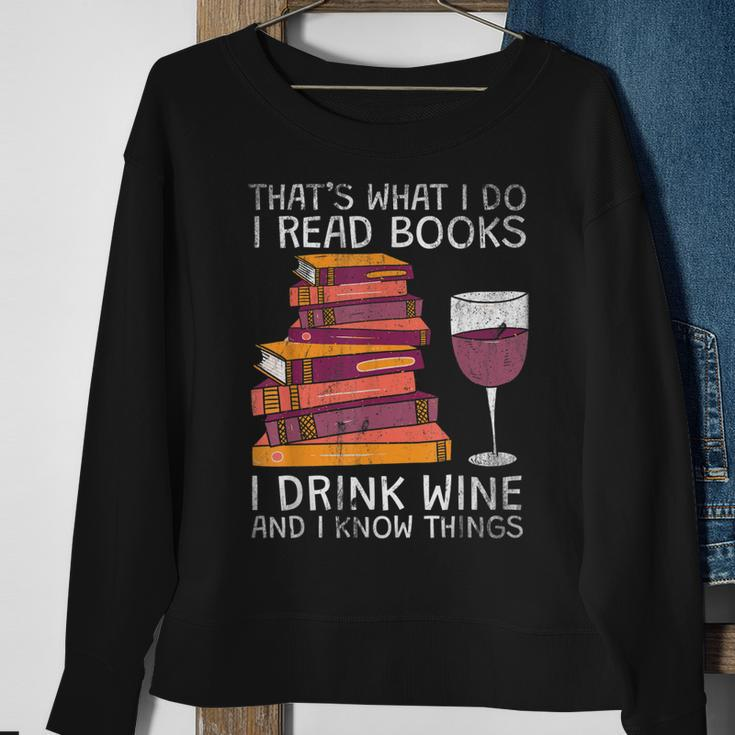 Was Ich Lese Bücher Trinke Wein Sweatshirt Geschenke für alte Frauen