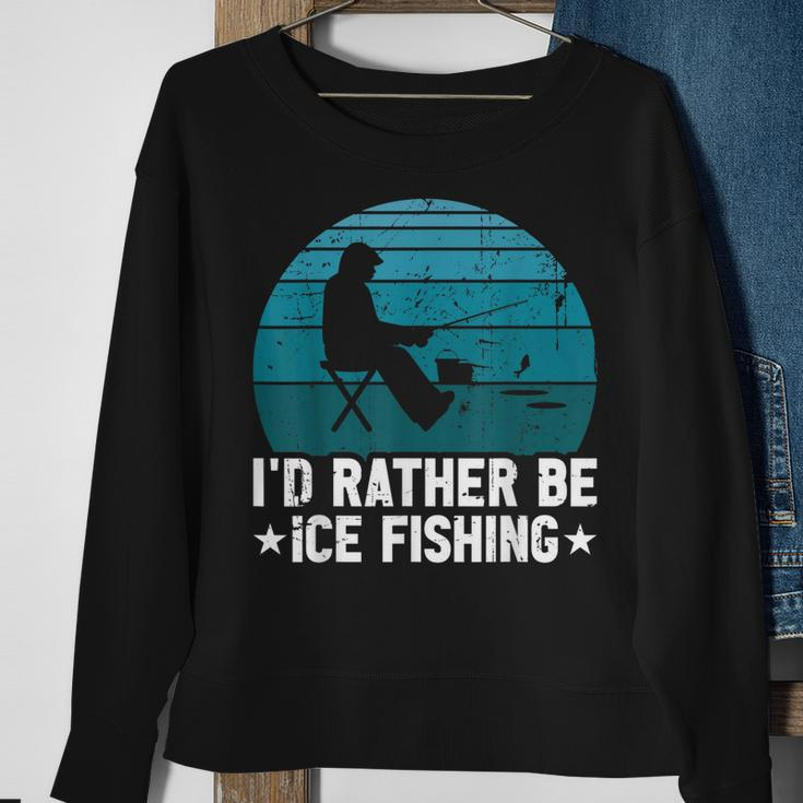 Id Rather Be Ice Fishing Lustige Winterangeln Herren Damen Sweatshirt Geschenke für alte Frauen