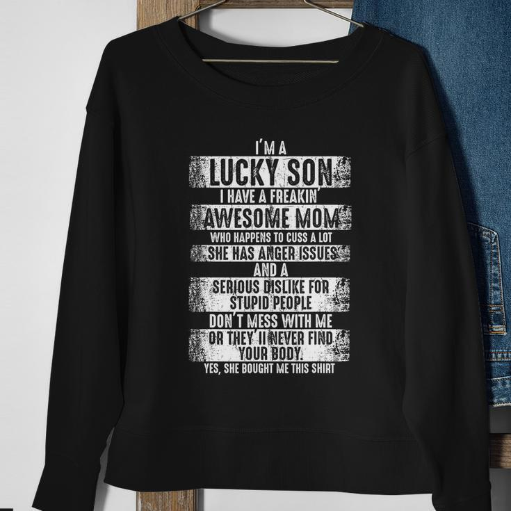 Im A Lucky Son Because I Have A Freaking Awesome Mom Shirt Tshirt Sweatshirt Gifts for Old Women
