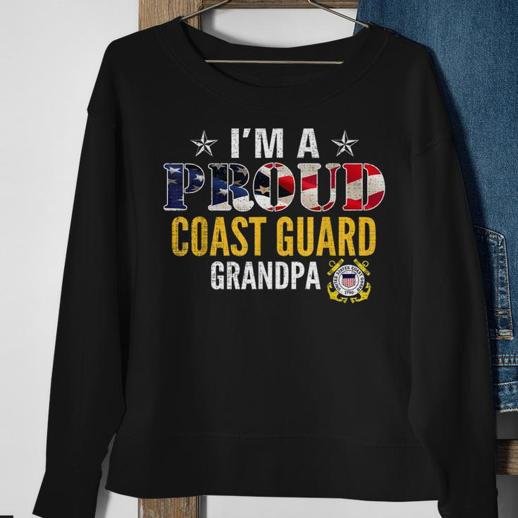 Im A Proud Coast Guard Grandpa American Flag Gift Veteran Sweatshirt Gifts for Old Women