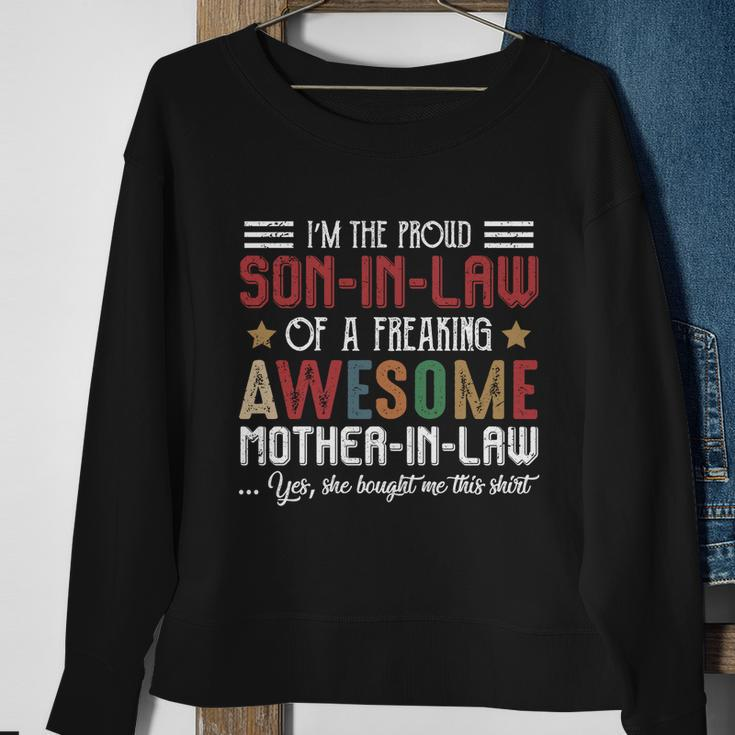 Im A Proud Songiftingiftlaw Son Marriage Mother Of The Groom Gift Sweatshirt Gifts for Old Women