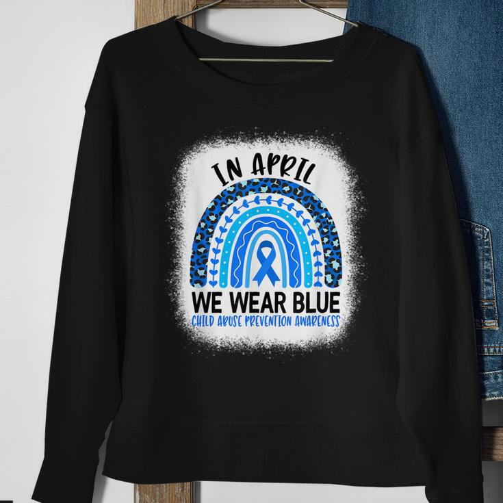 In April We Wear Blue - Child Abuse Prevention Awareness Sweatshirt Gifts for Old Women