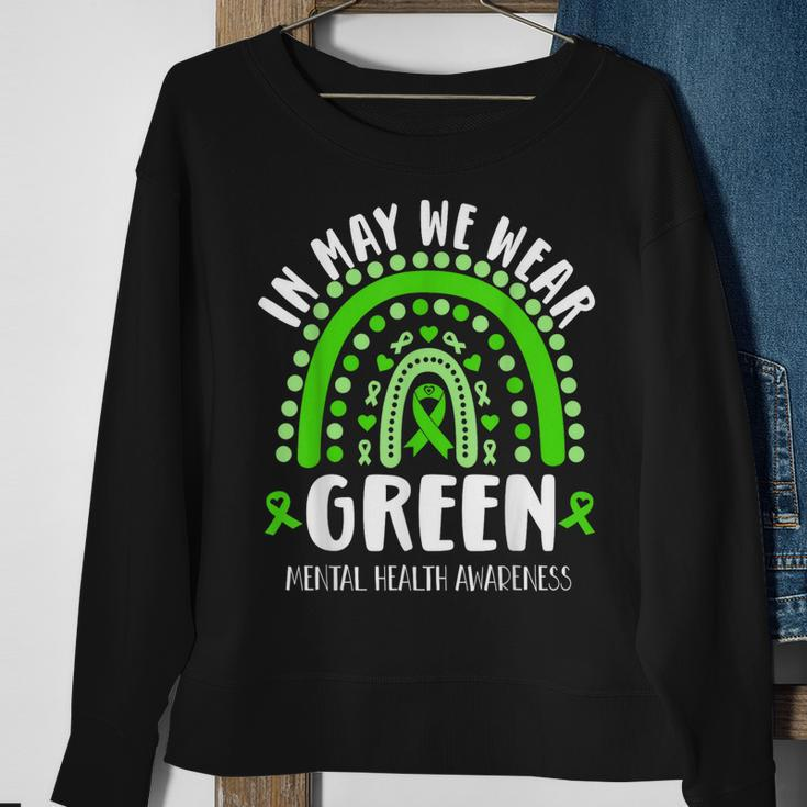 In May We Wear Green Mental Health Awareness Sweatshirt Gifts for Old Women