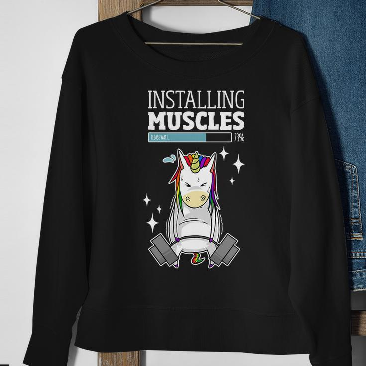 Installing Muscles Unicorn Gym Shirt Sweatshirt Geschenke für alte Frauen