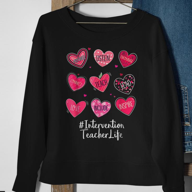 Intervention Teacher Hearts Valentine Valentines Day Quote F Sweatshirt Gifts for Old Women