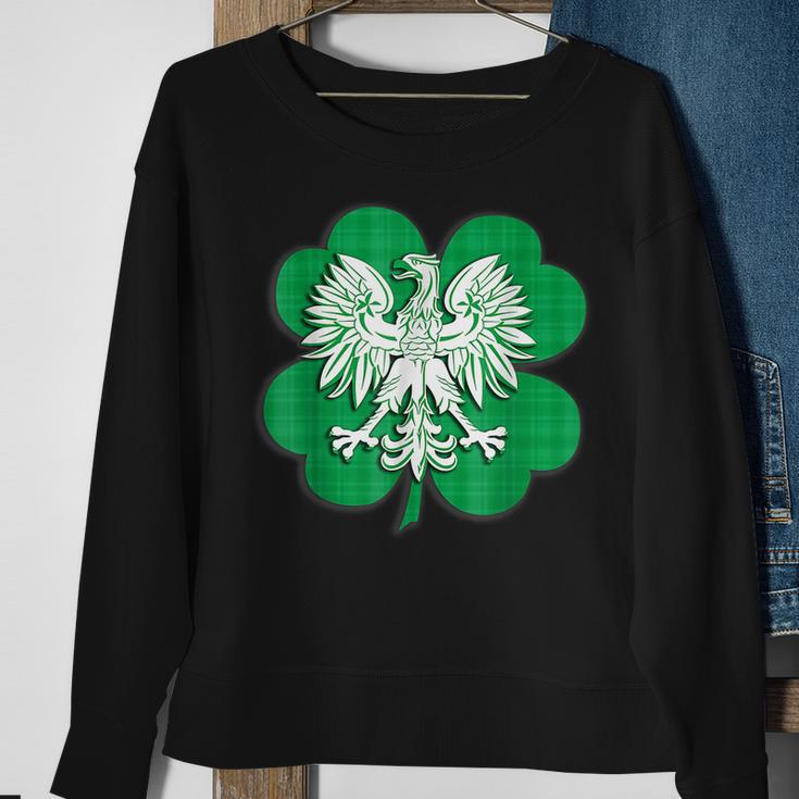 Irish Polish Family Heritage Shamrock St Patricks Day Polska Sweatshirt Gifts for Old Women