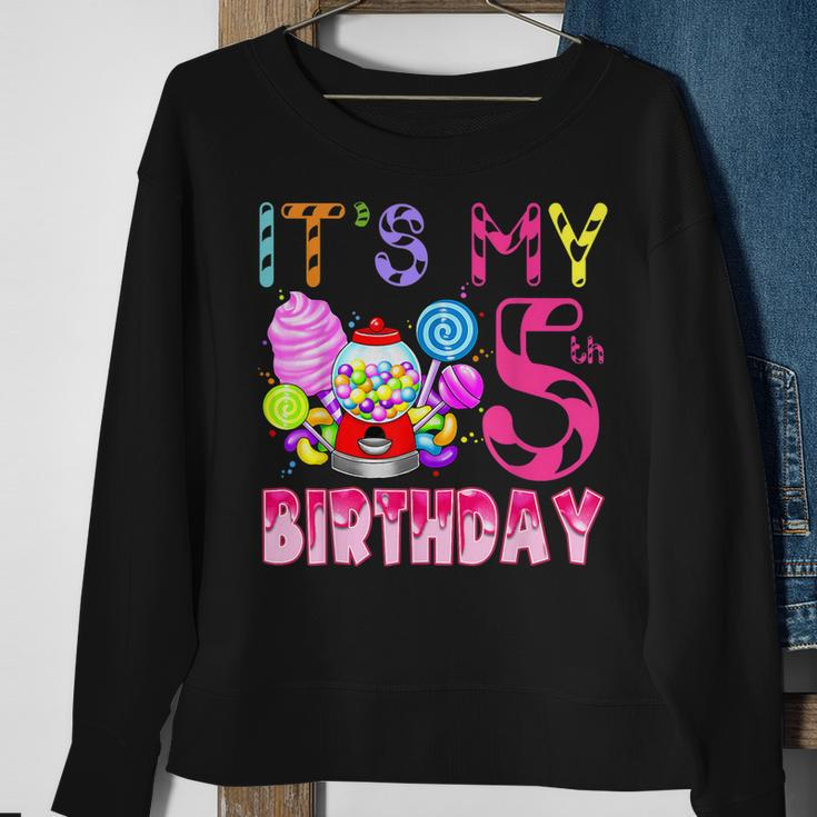 Its My 5Th Birthday Candy Candyland Birthday Girl 5 Year Old Sweatshirt Gifts for Old Women