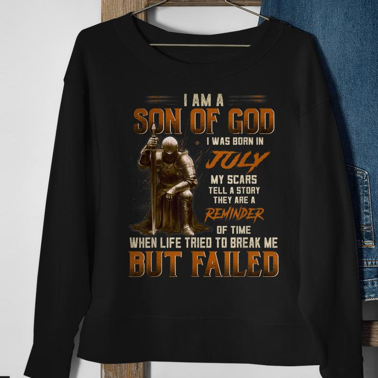 July Son Of God My Scars Tell A Story Reminder Of Time Sweatshirt Gifts for Old Women