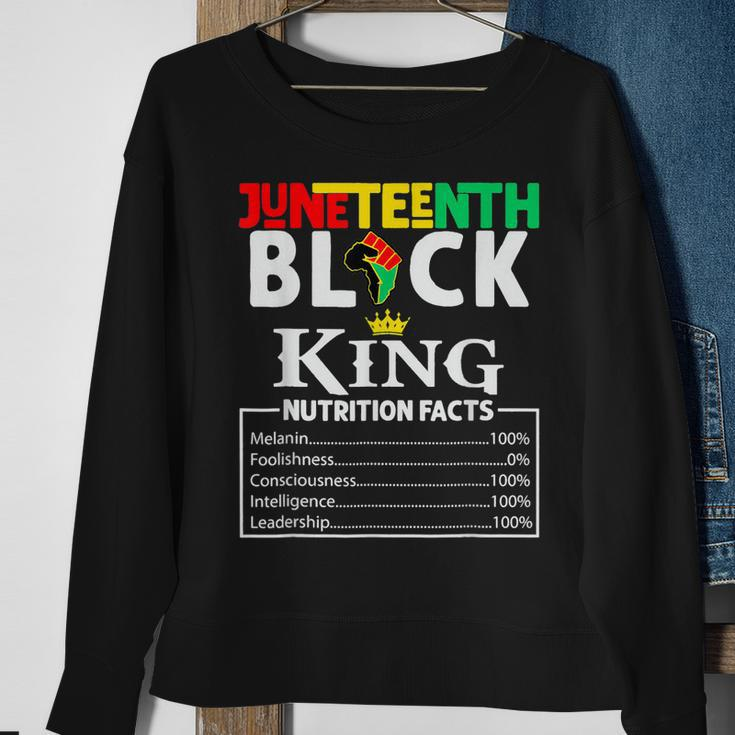 Junenth Men Black King Nutritional Facts Freedom Day Sweatshirt Gifts for Old Women
