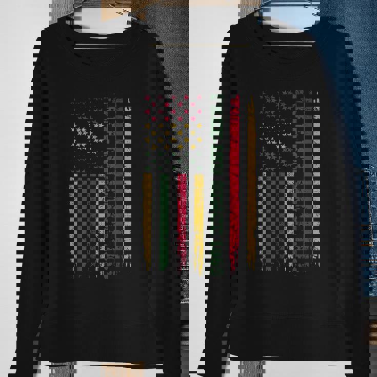 Juneteenth American Flag Free-Ish Since 1865 Black Pride Men Women Sweatshirt Graphic Print Unisex Gifts for Old Women