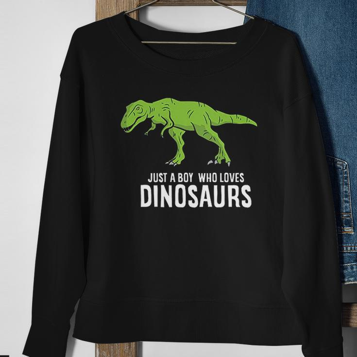 Just A Boy Who Loves Dinosaurs Cute Dinosaur Men Women Sweatshirt Graphic Print Unisex Gifts for Old Women