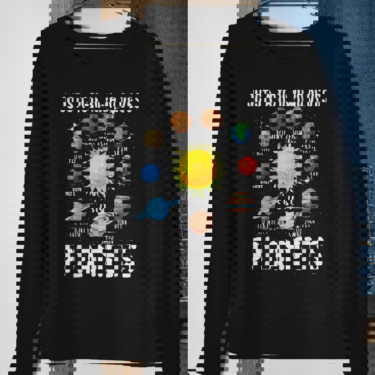 Just A Girl Who Loves Planets Astronomy Space Planets Sweatshirt Gifts for Old Women