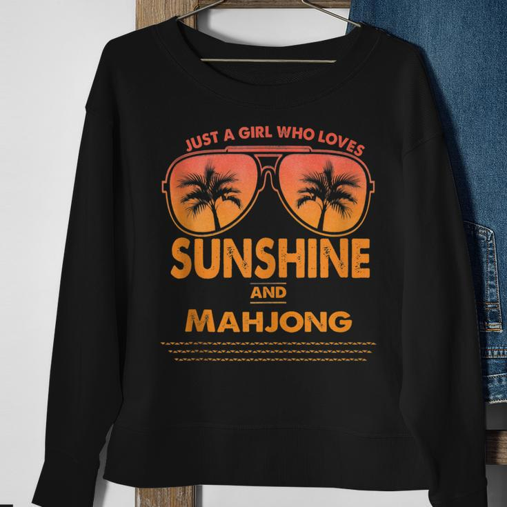 Just A Girl Who Loves Sunshine And Mahjong For Woman Sweatshirt Gifts for Old Women