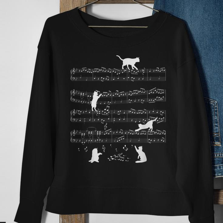 Katzen Katze Musik Noten Katzenliebhaber Kater Tier Geschenk Sweatshirt Geschenke für alte Frauen