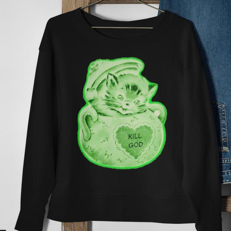 Kill God Cat Sweatshirt Gifts for Old Women