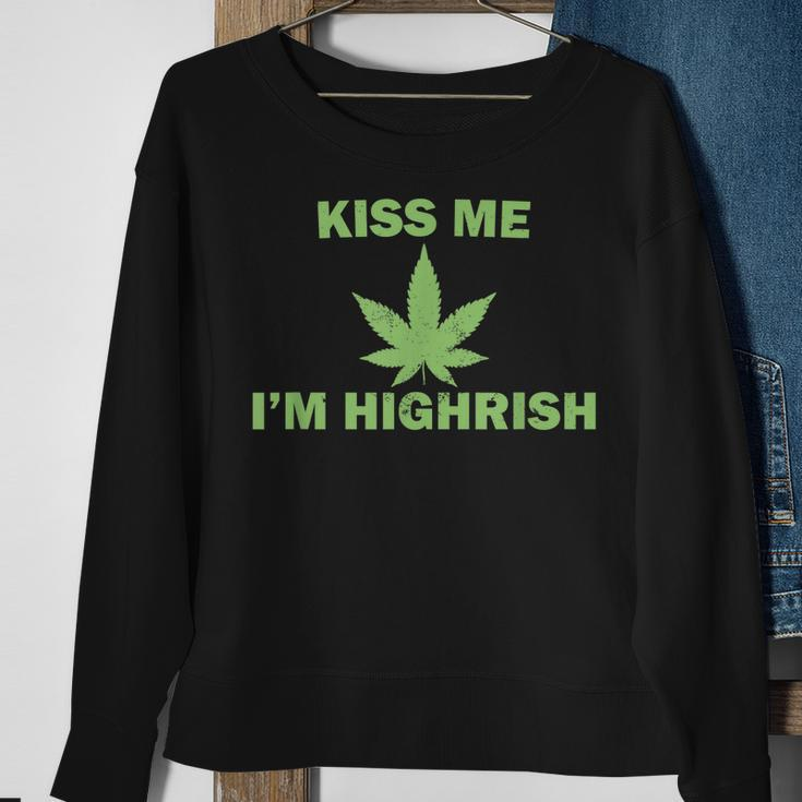 Kiss Me Im Highrish Funny St Patricks Day Sweatshirt Gifts for Old Women