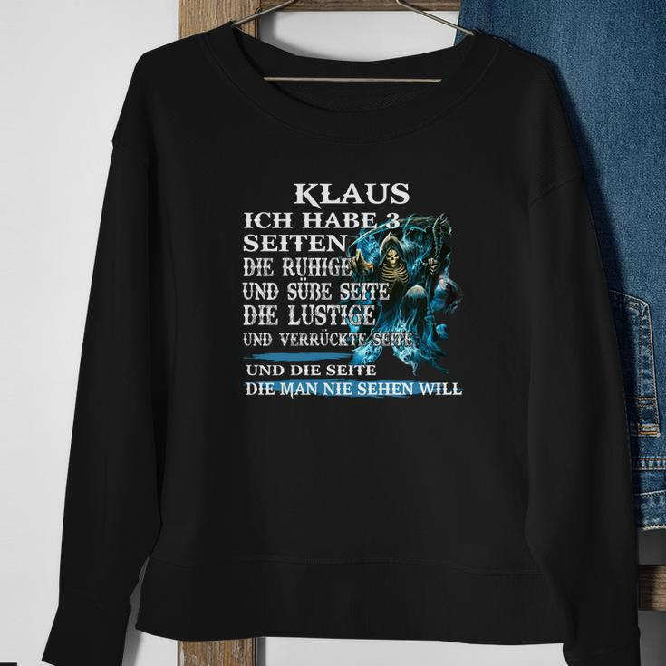 Klaus Sweatshirt Personalisiert, Mehrseitiger Spruch und Blaues Fantasiemotiv Geschenke für alte Frauen