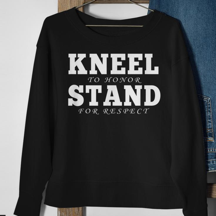 Kneel To Honor Stand For Respect Military Veteran Men Women Sweatshirt Graphic Print Unisex Gifts for Old Women